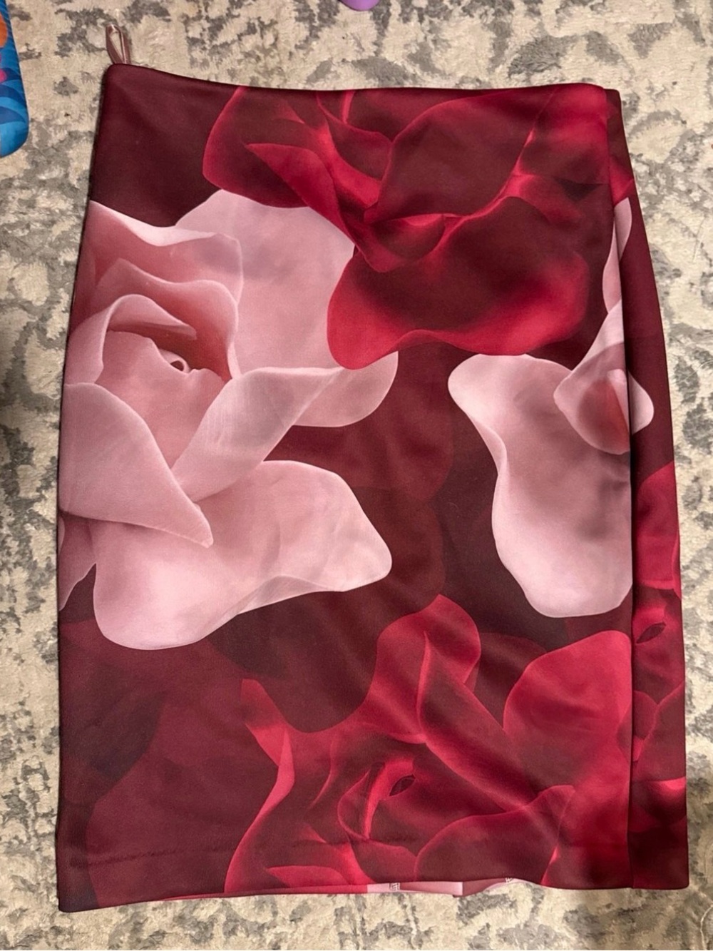 Ted Baker London Pink & Burgundy Floral Skirt